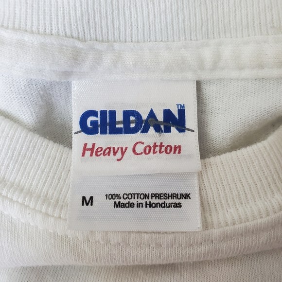 Gildan Key West Bar Stroll Tee, M, White w/Yellow & Blue - Picture 6 of 6